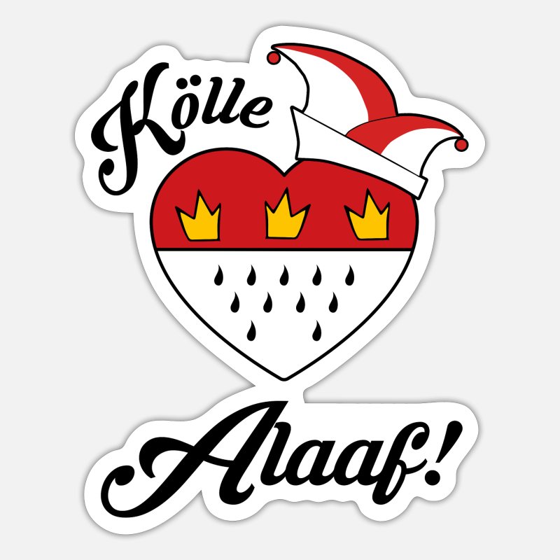 Karneval Kostüm Kölle Alaaf Herz Wappen Köln Sticker